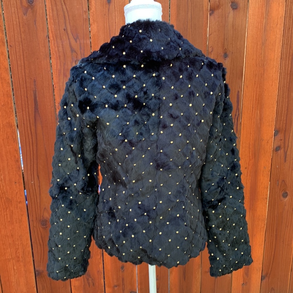 Sheri Bodell Black Rabbit Fur Jacket - Picture 4 of 9